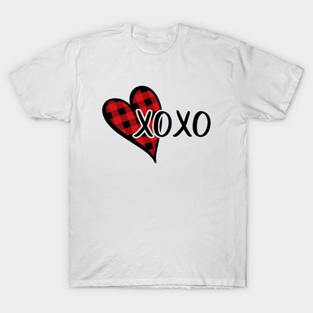 XOXO Funny Heart Design Love Valentine T-Shirt by BlueTodyArt